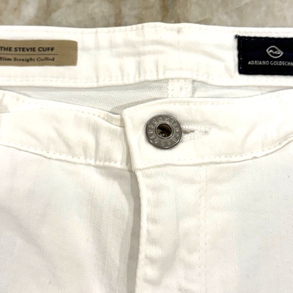 Adriano Goldschmied The Stevie Cuff Slim Straight Cuffed Women's White Jeans 31 - Picture 4 of 10